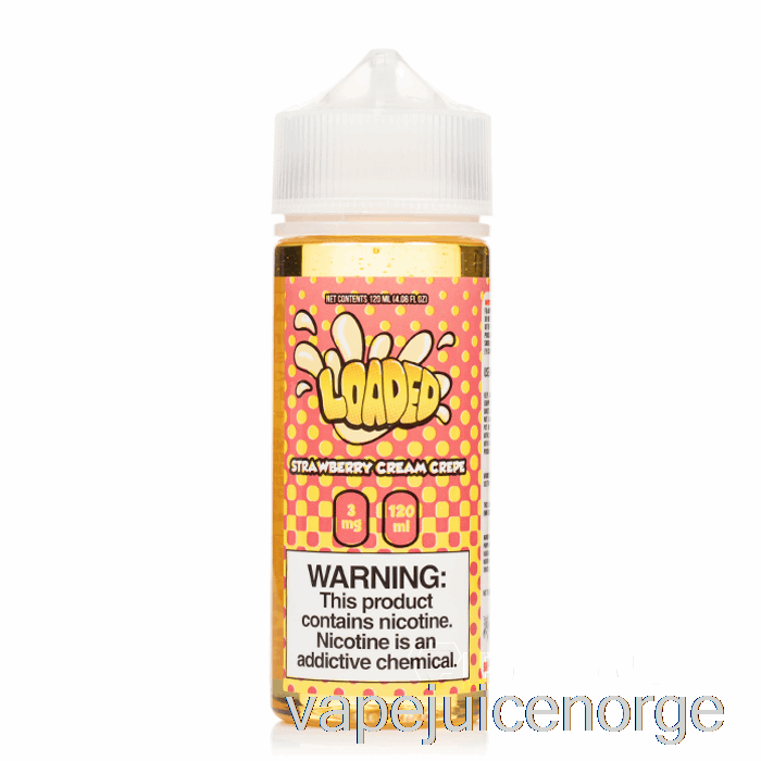 Vape Juice Jordbærkrem Crepe - Lastet E-væske - Hensynsløse Damper - 120ml 0mg